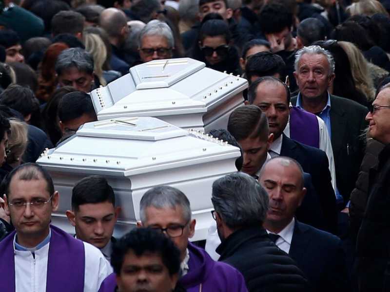 I funerali di Gaia von Freymann e Camilla Romagnoli (foto LaPresse)