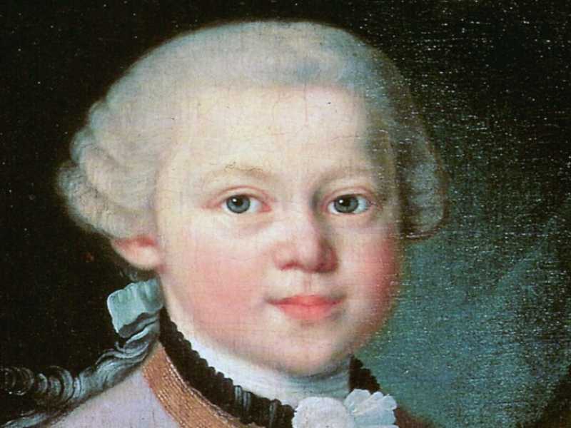 Mozart in un ritratto anonimo, incerta attribuzione a Pietro Antonio Lorenzoni (1763) (immagine tratta da Wikipedia)
