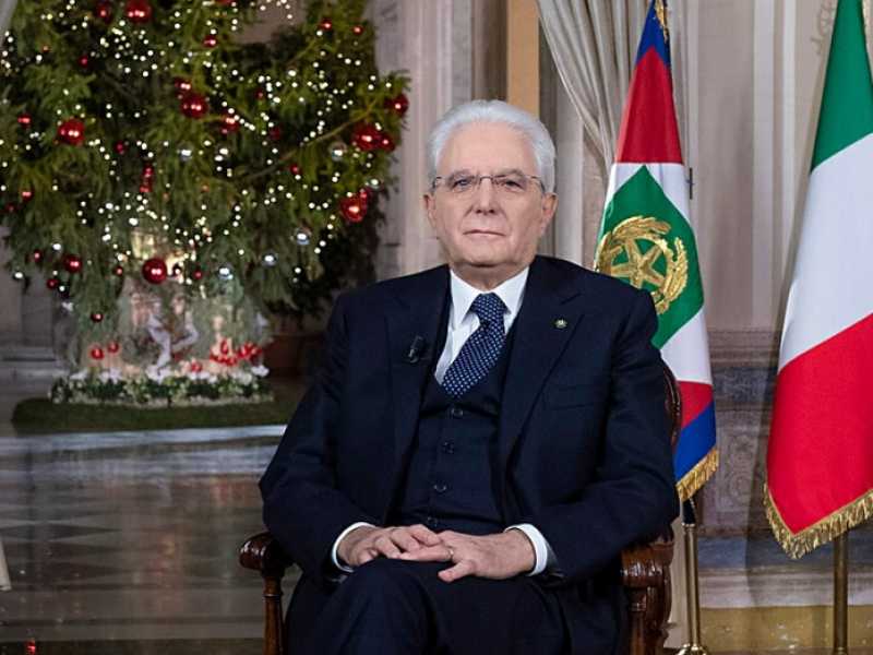 Il presidente della Repubblica Sergio Mattarella durante il discorso di fine anno (foto Quirinale)