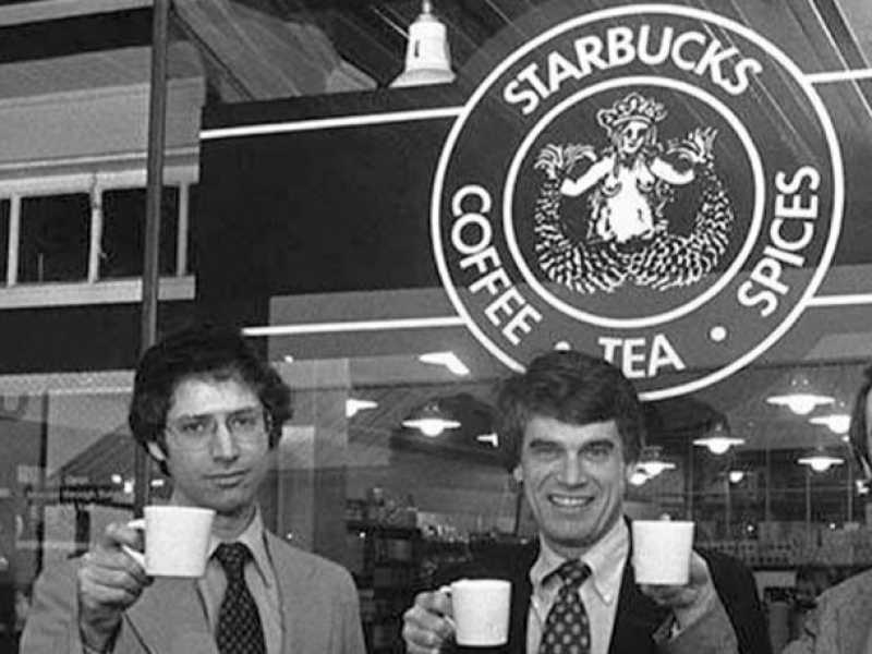 I tre fondatori di Starbucks: Gordon Bowler, Jerry Baldwin e Zev Siegl