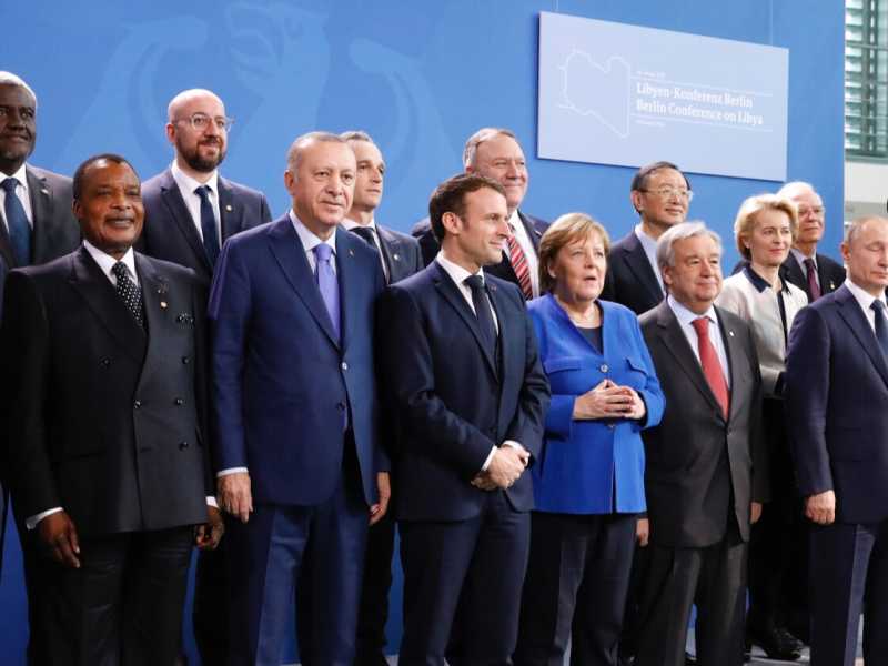 Il Presidente del Consiglio Giuseppe Conte alla Conferenza sulla Libia a Berlino (foto LaPresse)