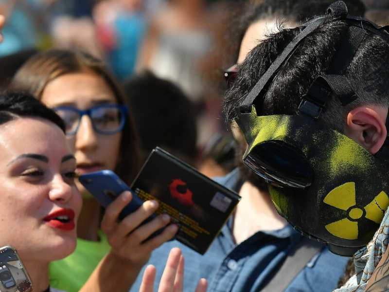 Il rapper Junior Cally al Giffoni Film Festival 2019 (foto LaPresse)