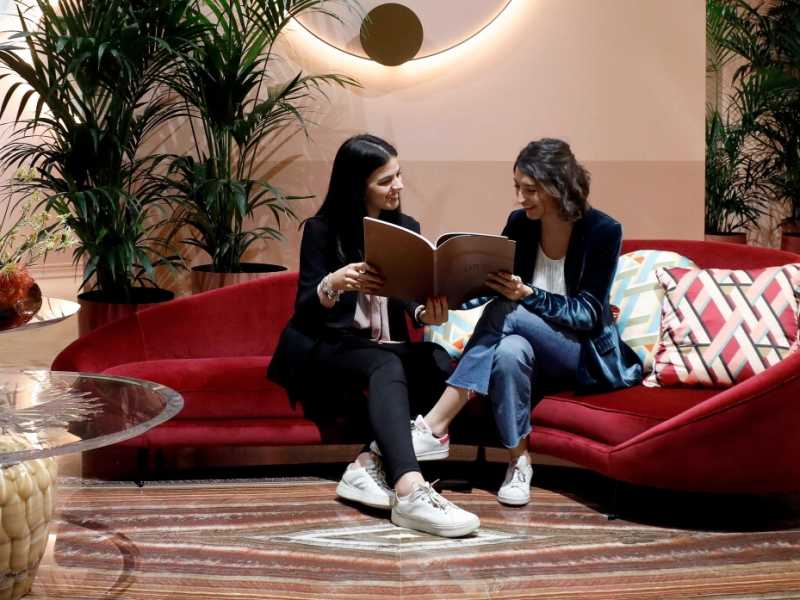 Uno spazio espositivo del Salone del mobile alla Fiera di Milano (foto LaPresse)