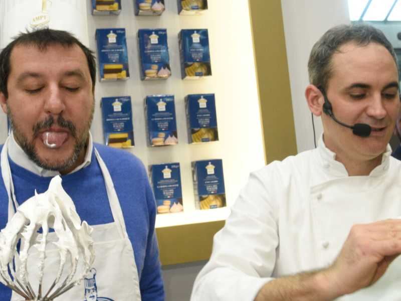 Matteo Salvini al SIGEP di Rimini (LaPresse)