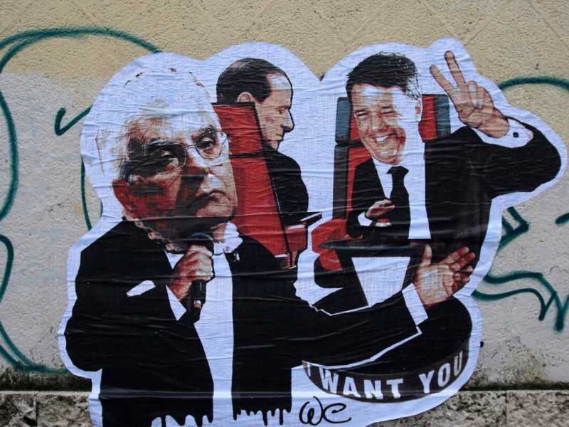  Sergio Mattarella, Matteo Renzi e Silvio Berlusconi (foto LaPresse)