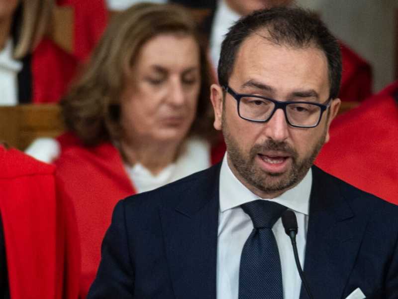 Il ministro della Giustizia, Alfonso Bonafede, all'inaugurazione dell'anno giudiziario della Corte di Cassazione (foto LaPresse)