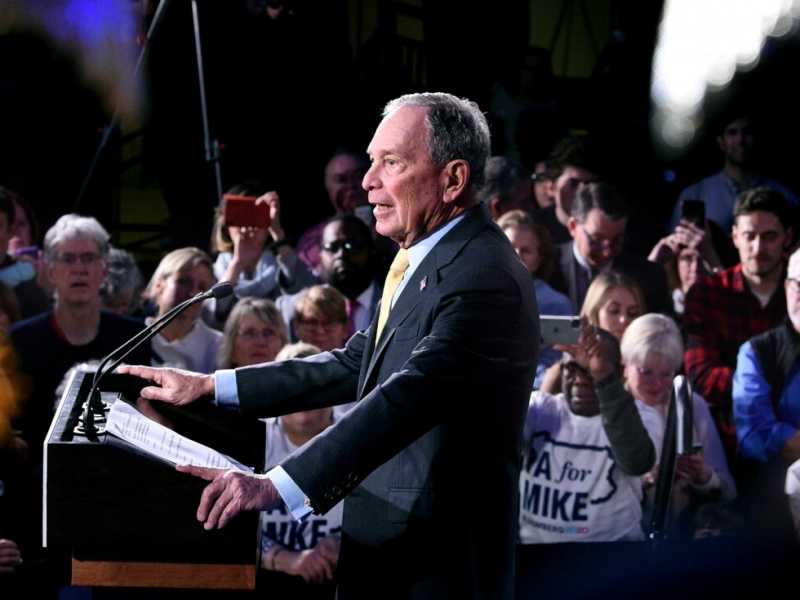 Elezioni presidenziali americane 2020, Michael Bloomberg in campagna elettorale (LaPresse)