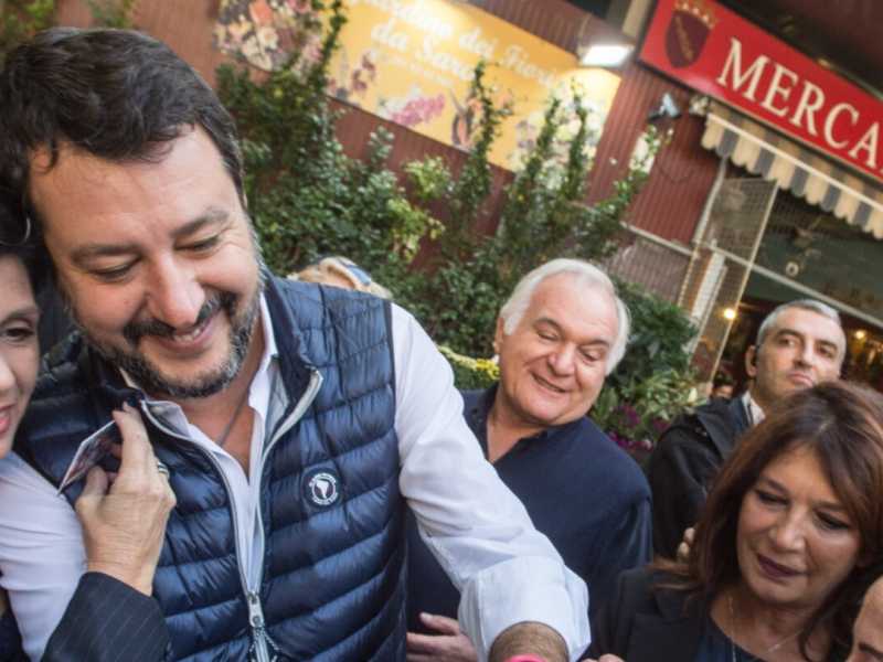 Matteo Salvini a Roma (foto LaPresse)