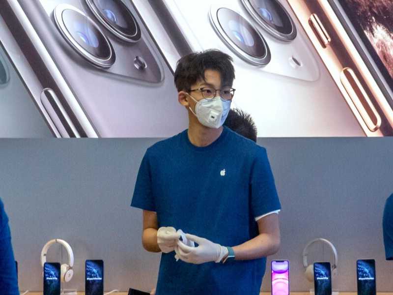 Un Apple store a Pechino (Foto LaPresse)