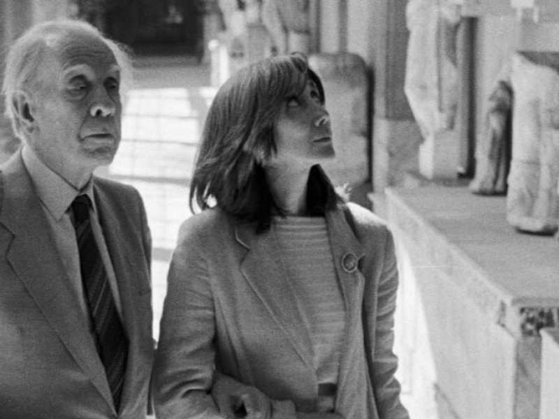 Nella foto di Ferdinando Scianna, Jorge Luis Borges e Maria Kodama a Palermo invitati dalla casa editrice Novecento, 1984 (per gentile concessione dell'autore)