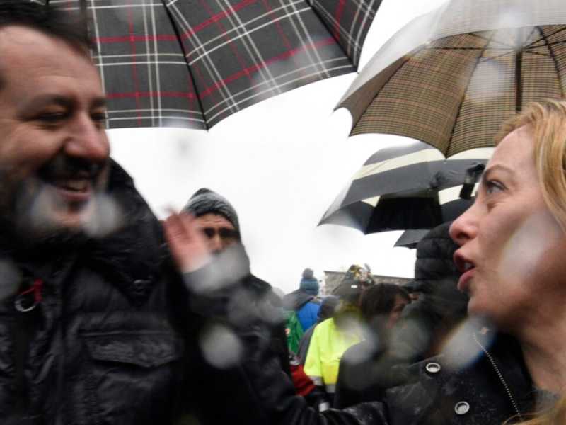 Matteo Salvini e Giorgia Meloni (foto LaPresse)
