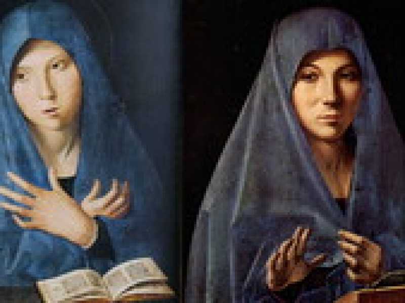 Antonello da Messina, l'Annunciata di Monaco (a sinistra) e l'Annunciata di Palermo