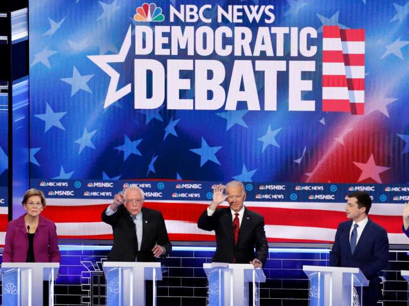 I candidati alle primarie democratiche negli Stati Uniti (foto LaPresse)
