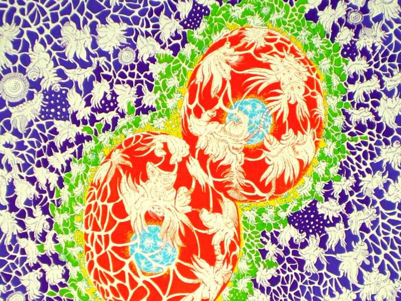 Giorgio Milano, Virus. Acrilico su tela, 70x70 cm, 2011