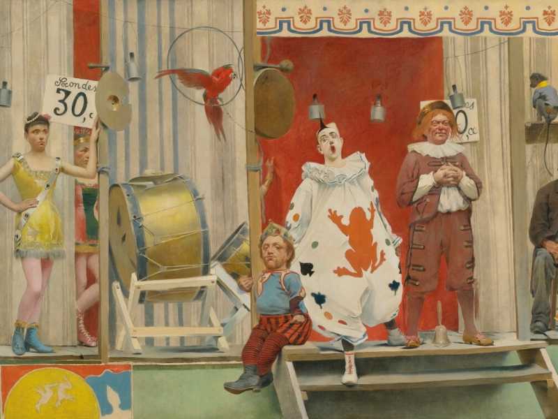 Particolare di &ldquo;Grimaces et mis&egrave;re - Les Saltimbanques&rdquo; di Fernand Pelez (1888, 2,22 x 6,10 m, Petit Palais, mus&eacute;e des Beaux-arts de la Ville de Paris)