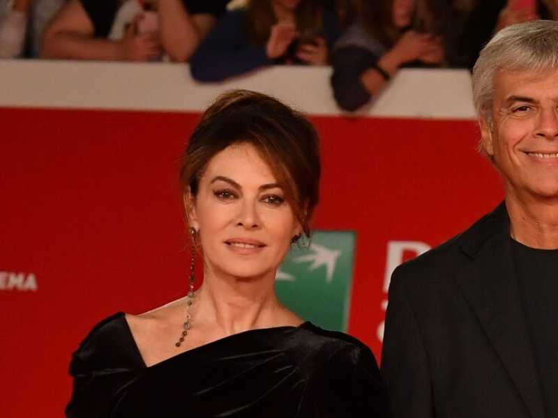 Stefano Mainetti con la moglie Elena Sofia Ricci foto LaPresse
