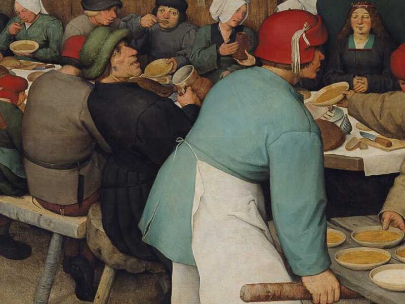 Banchetto nuziale, olio su tavola  di Pieter Bruegel il Vecchio, 1568 circa, Kunsthistorisches Museum di Vienna