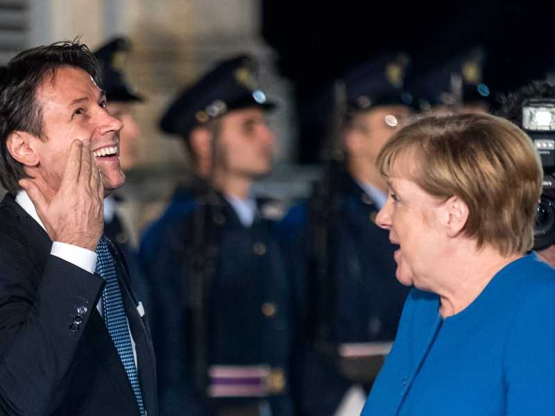 Giuseppe Conte e Angela Merkel (LaPresse)