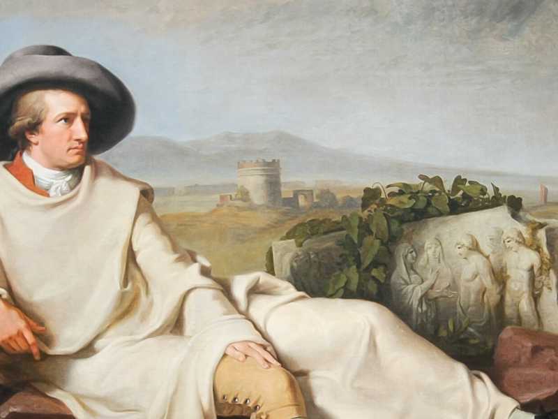 "Goethe nella campagna romana", 1787, Francoforte, Städelsches Kunstinstitut - Johann Heinrich Wilhelm Tischbein