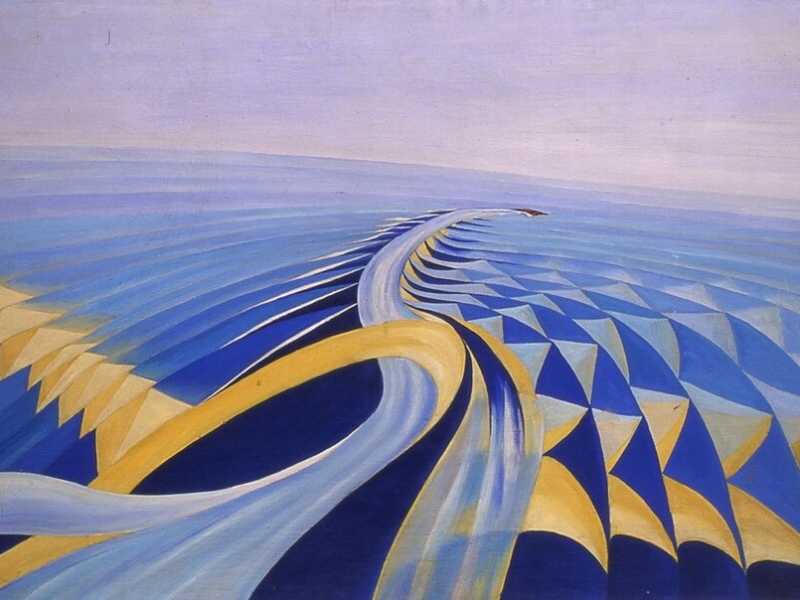 Benedetta Cappa Marinetti (1897-1977), Velocit&agrave; di motoscafo, 1919-1924, olio su tela 70x110 cm. (Roma, Galleria comunale d'arte moderna e contemporanea)