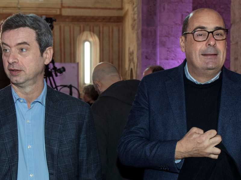 Andrea Orlando e Nicola Zingaretti (foto LaPresse)