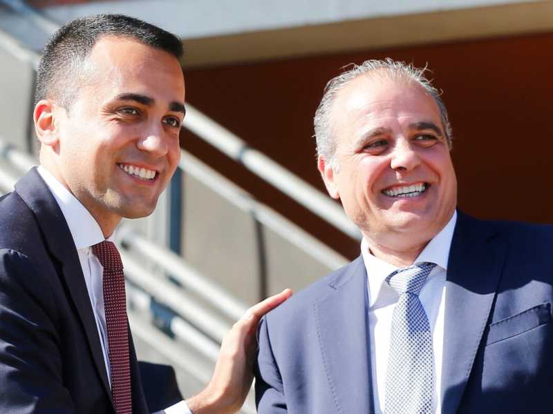 Luigi Di Maio e Mimmo Parisi  (foto LaPresse)