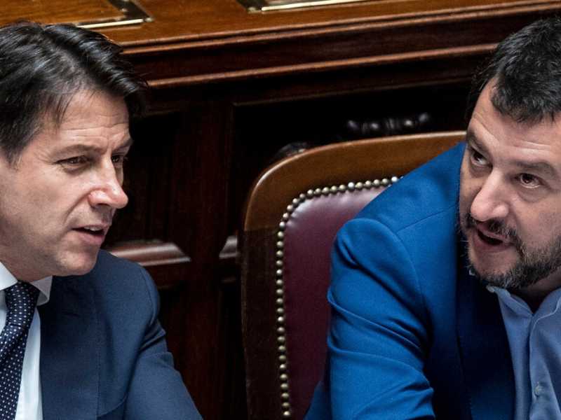 Giuseppe Conte e Matteo Salvini (foto LaPresse)