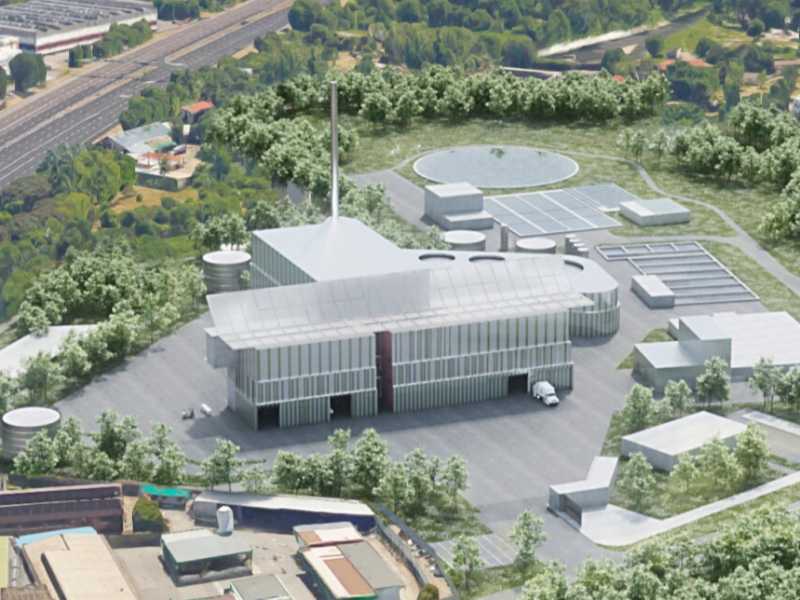 Rendering del progetto di riconversione energetica di Core Spa