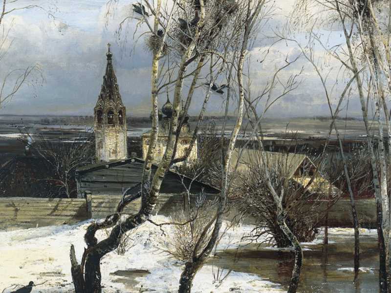 Aleksey Savrasov, I corvi sono tornati (dett.) - 1871 - Tretyakov Gallery