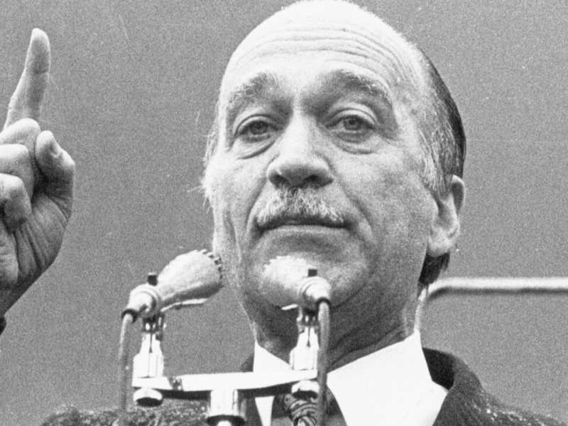 Giorgio Almirante negli anni 70 (foto LaPresse)