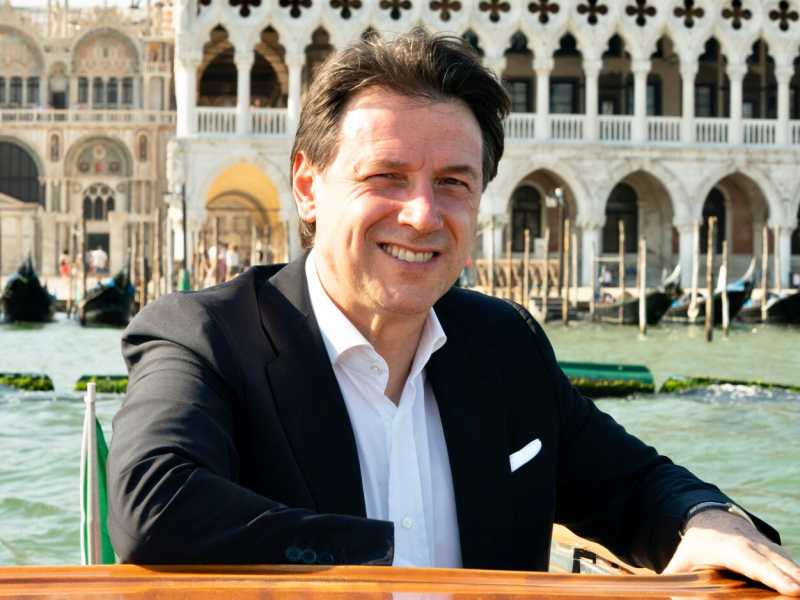 Il premier Giuseppe Conte a Venezia (foto LaPresse)