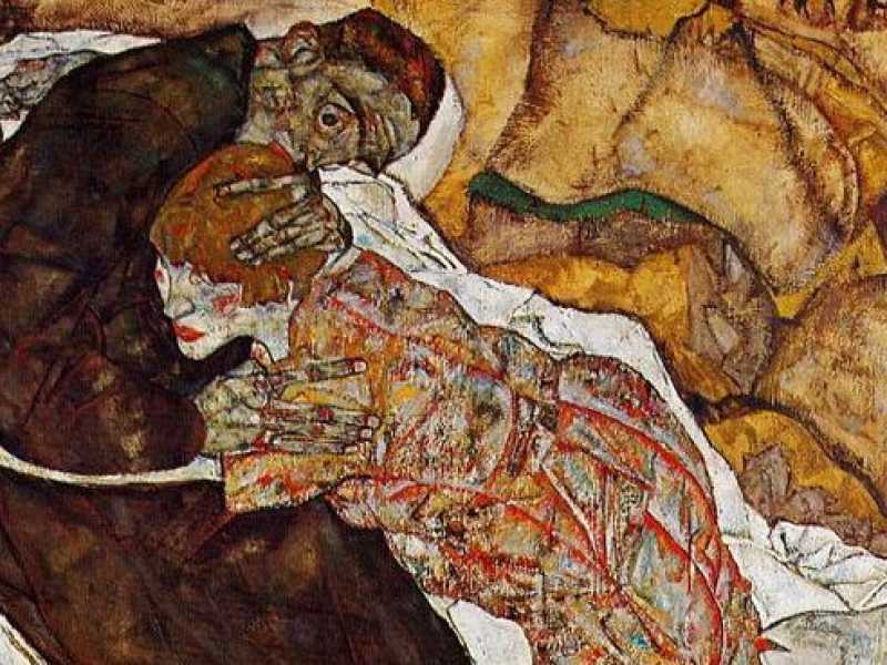 Egon Schiele, &ldquo;La morte e la fanciulla&rdquo;, dipinto nel 1915 (Wikipedia)