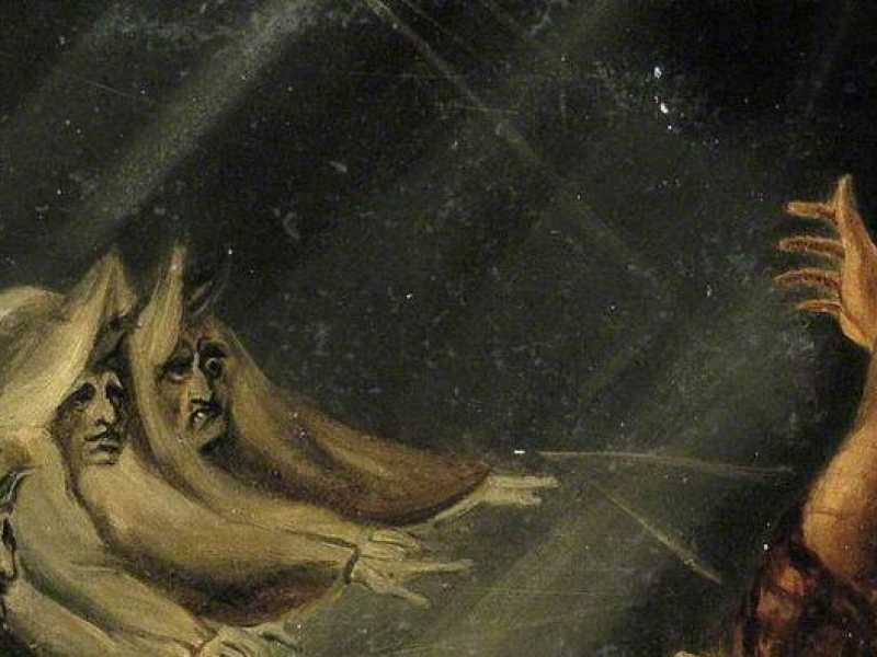 Johann Heinrich F&uuml;ssli, "Macbeth e Banquo incontrano tre streghe" (Wikipedia)