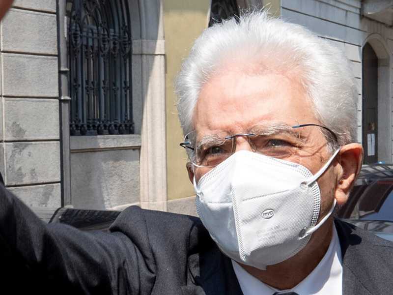Il Presidente della Repubblica Sergio Mattarella in visita a Codogno (LaPresse)