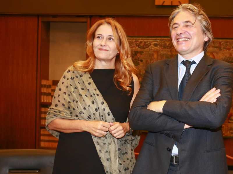 Il presidente della Rai Monica Maggioni con il direttore generale Antonio Campo dall'Orto (foto LaPresse)