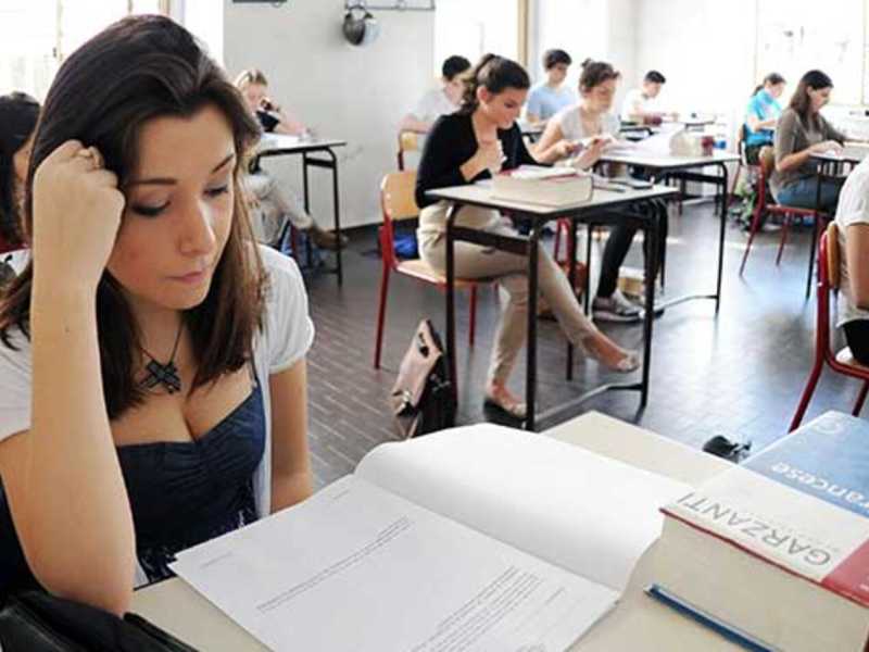 La classe dove ha sostenuto la seconda prova Maurizio Milani