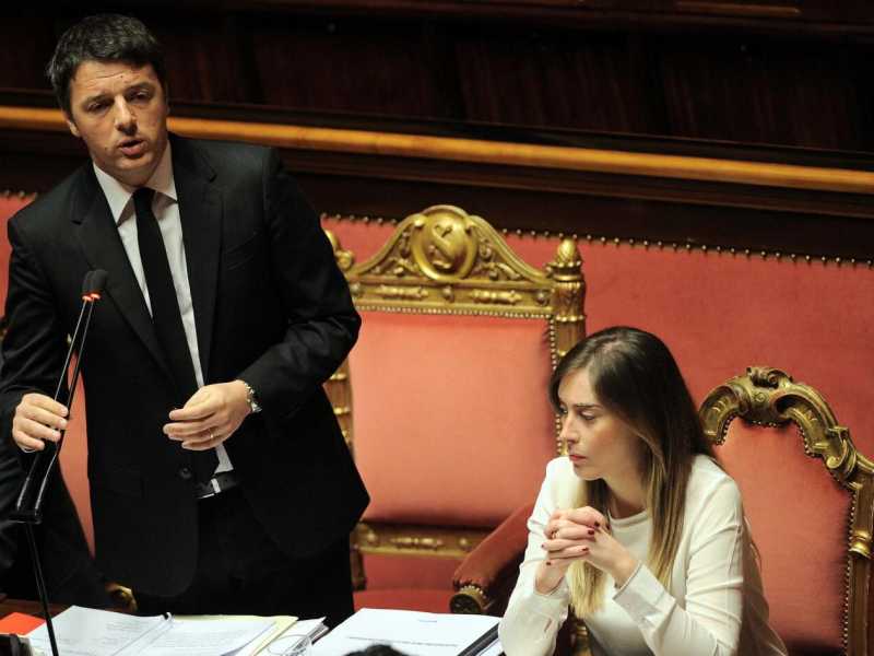 Matteo Renzi e Maria Elena Boschi (foto LaPresse)