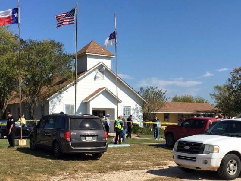 La chiesa battista di Sutherland Springs, in Texas (foto LaPresse)