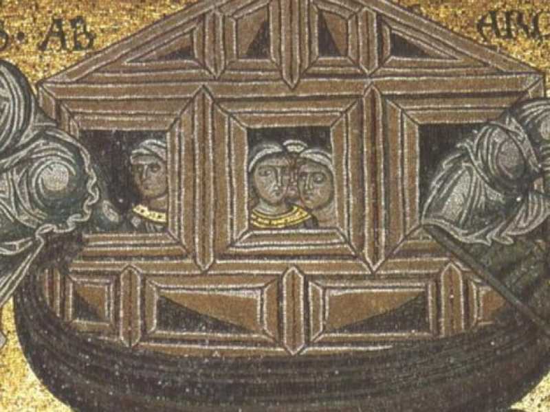 L'arca di No&egrave; in un dettaglio dei mosaici del duomo di Monreale (foto CC)