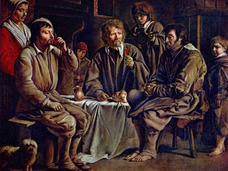 Louis Le Nain, "Il pasto dei contadini", (1642)