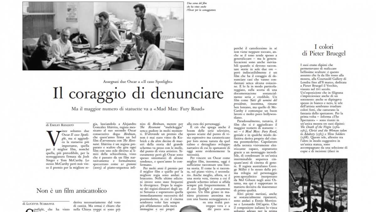 Immagine di L’Osservatore Romano esalta il film che mostrifica e silenzia la chiesa
