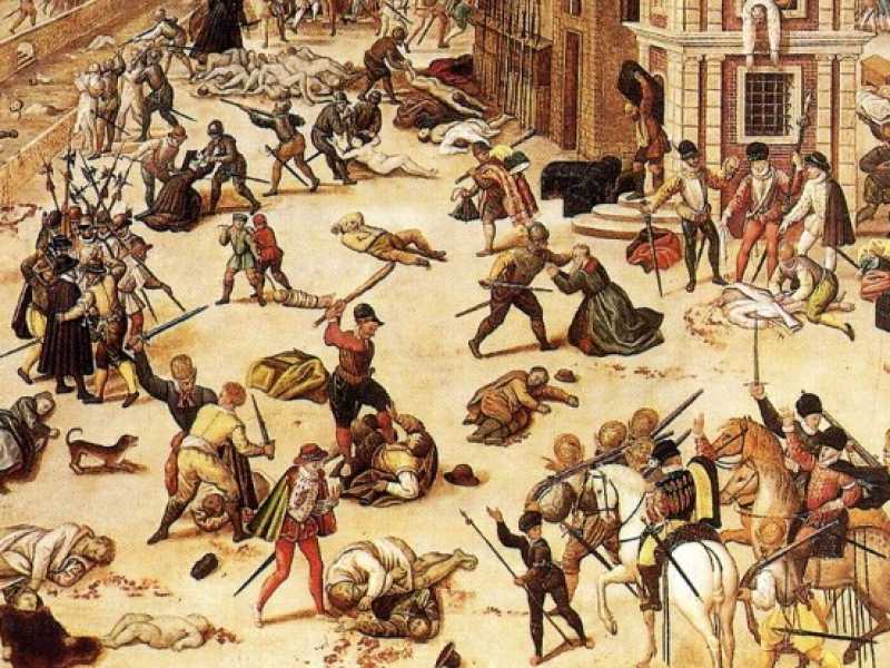 "Il massacro del giorno di San Bartolomeo", tra cattolici e protestanti ad Amiens. Di Fran&ccedil;ois Dubois (1529)