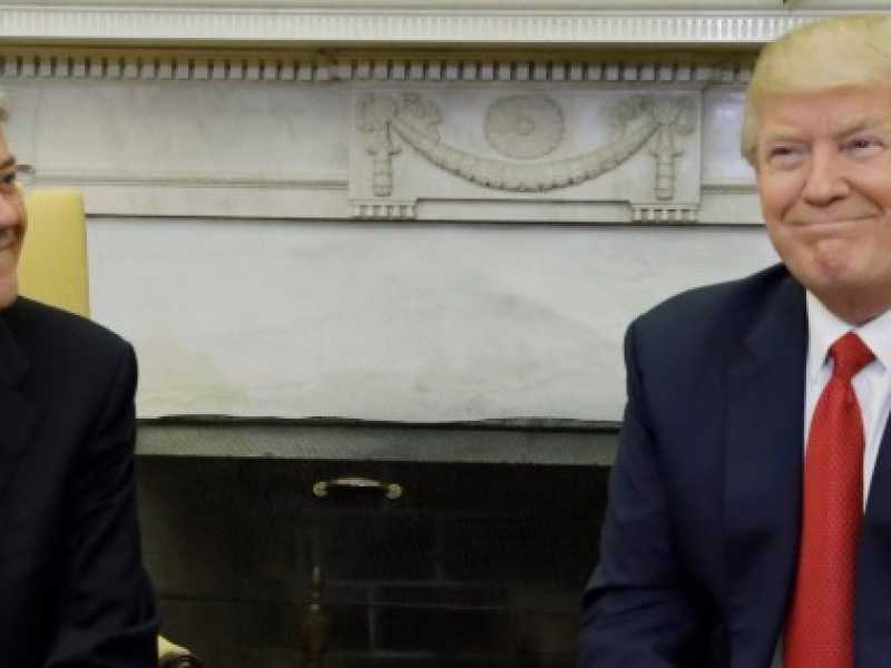 Paolo Gentiloni e Donald Trump alla Casa Bianca (foto LaPresse)