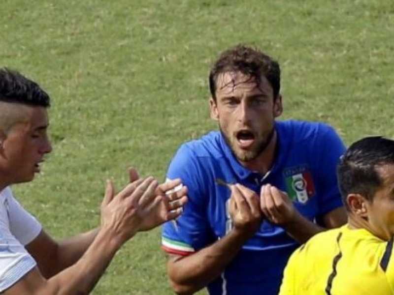 Marchisio espulso. La gara con l'Uruguay cambia in questo momento (foto LaPresse)