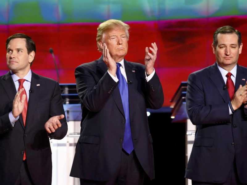 Marco Rubio, Donald Trump, Ted Cruz (foto LaPresse)