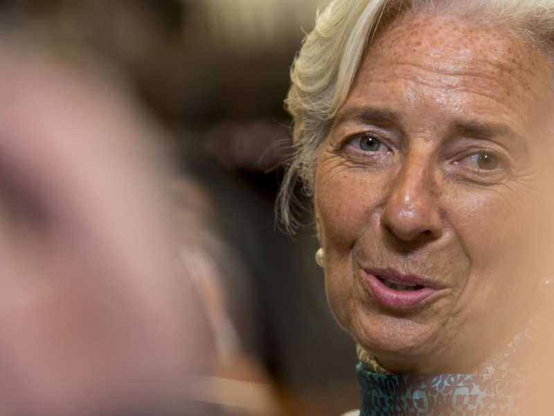 Christine Lagarde, direttore del Fmi, durante il summit sulla Grecia a Bruxelles (LaPresse)