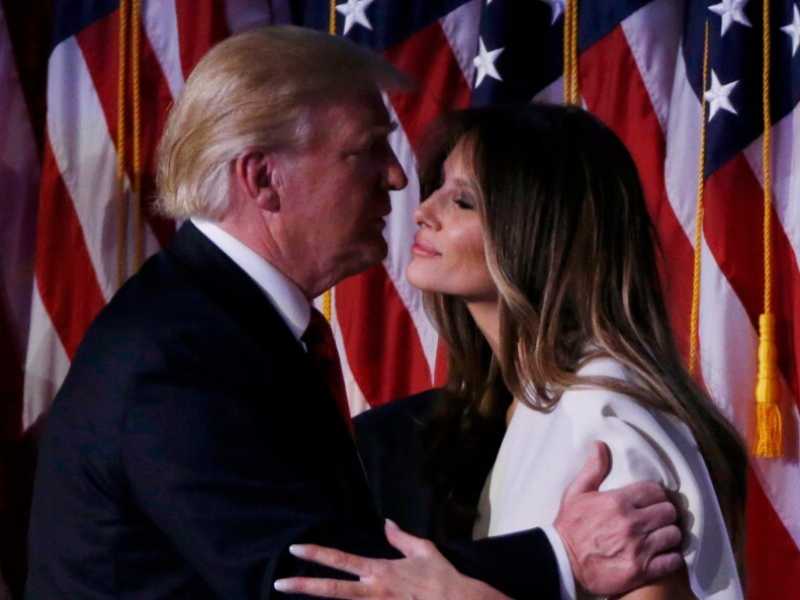 Donald Trump con la moglie Melania (foto LaPresse)