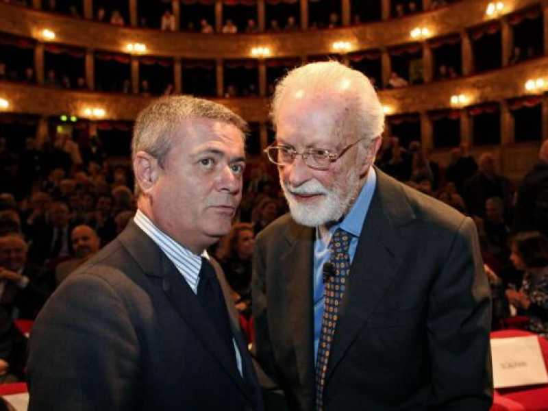 Ezio Mauro con il fondatore di Repubblica Eugenio Scalfari