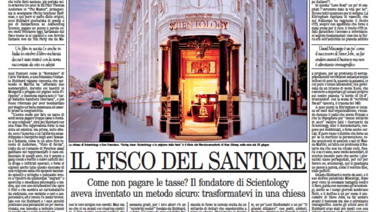 Immagine di La replica di Scientology all'articolo di Masneri