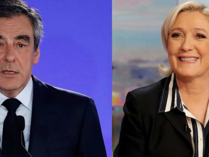 Francois Fillon e Marine Le Pen 